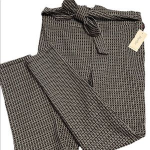 NWT Chocolate USA Black White Pattern Pants